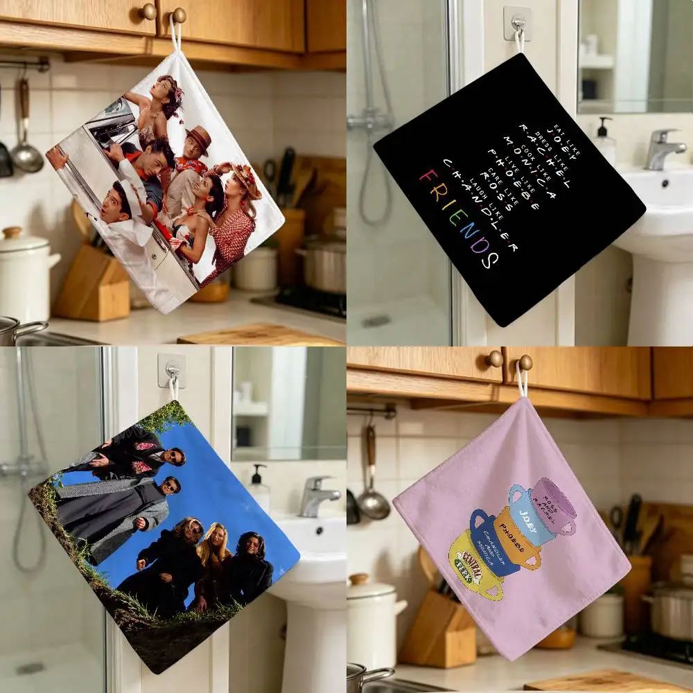 Classic Friends TV Show Polyester Cotton Daily Towel Hanging Kitchen Hand Wiping Cloth Durable for Whole House Use