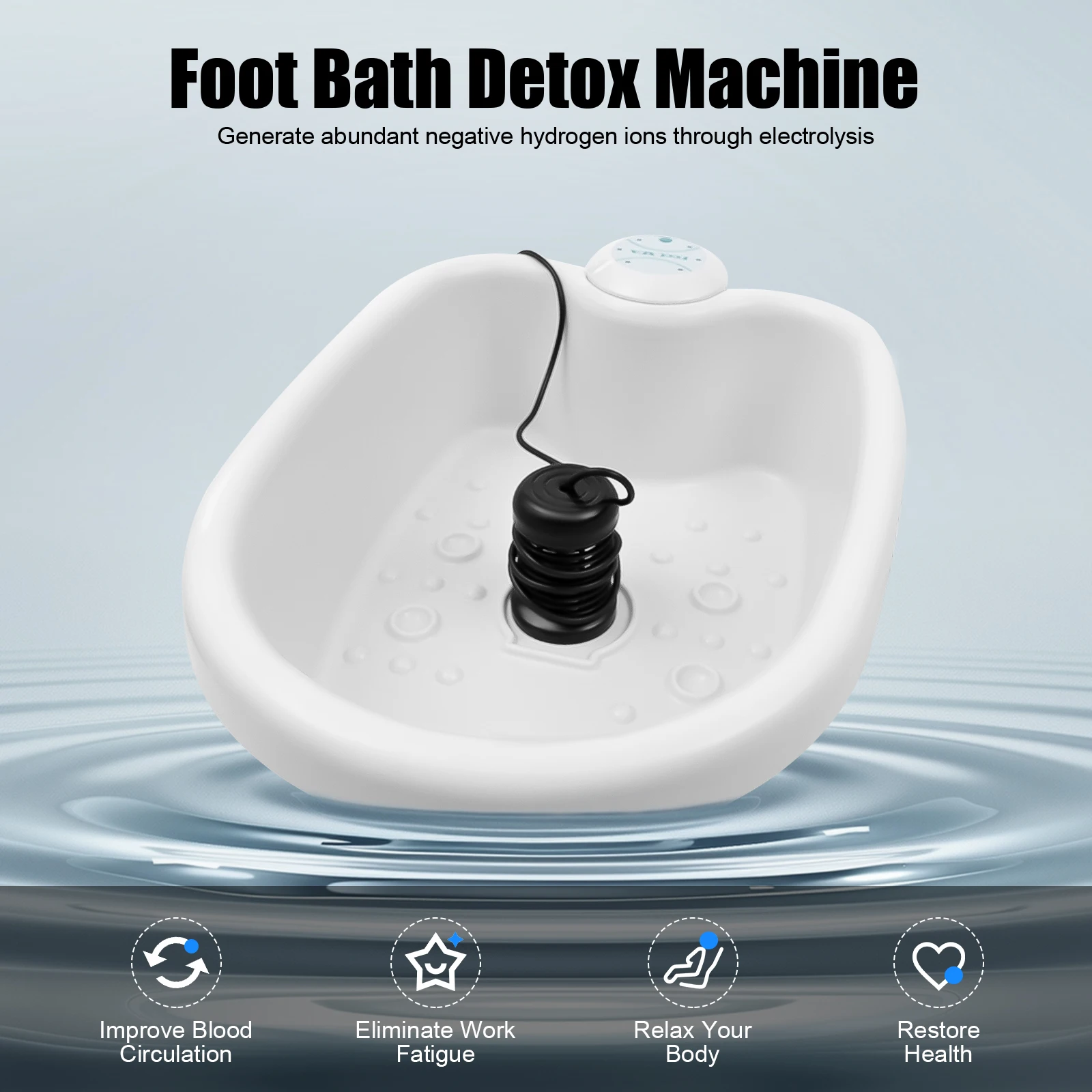 

Ionic Foot Detox Machine Spa, Ionic Cleansing Foot Bath with Timer, Home Detoxifier for Relaxation & Fatigue Relief, White