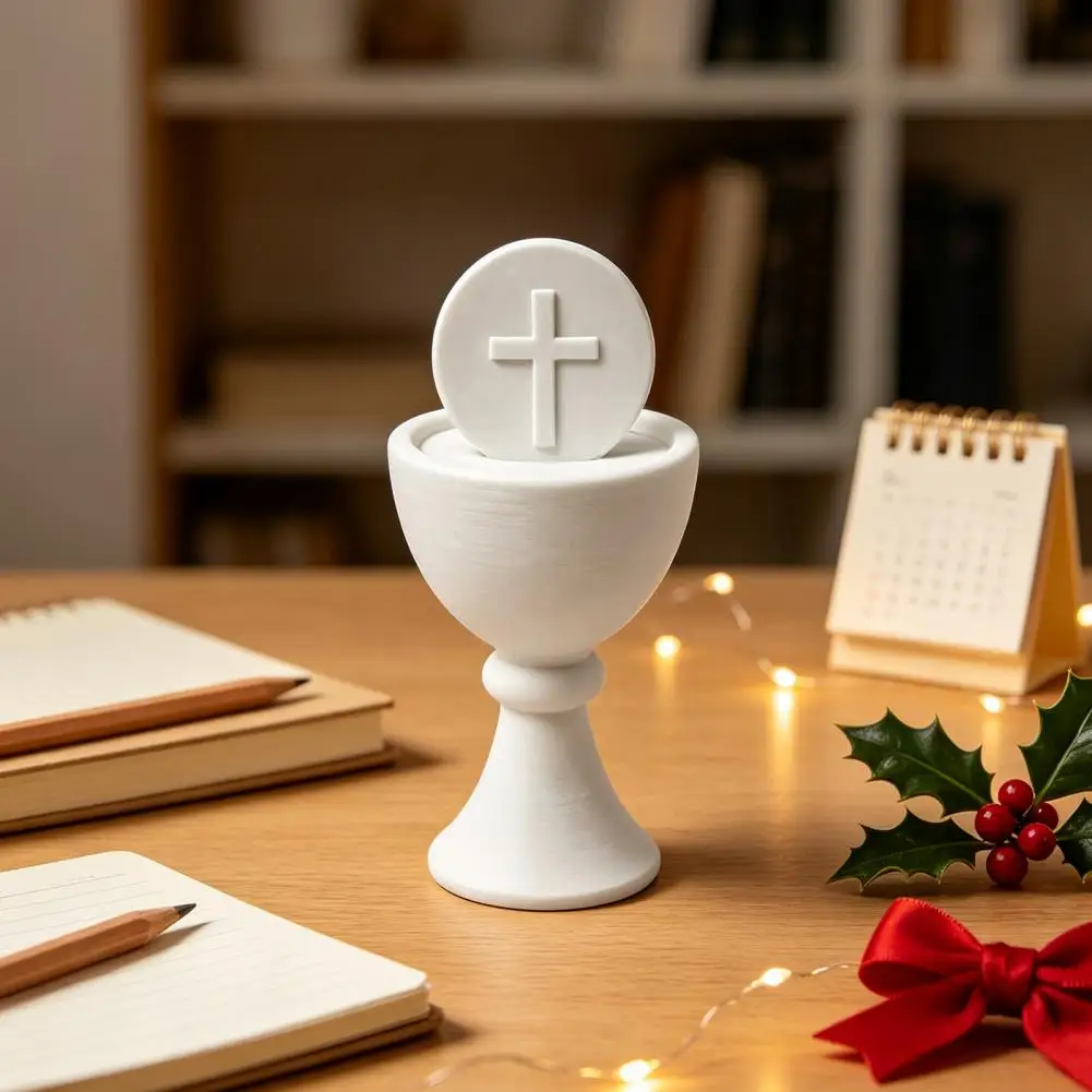 3d Printed Relief 3d Printed Holy Grail Figurine Ready to Paint Sculpture Christmas Home Decor Church Table Ornament Desktop Art
