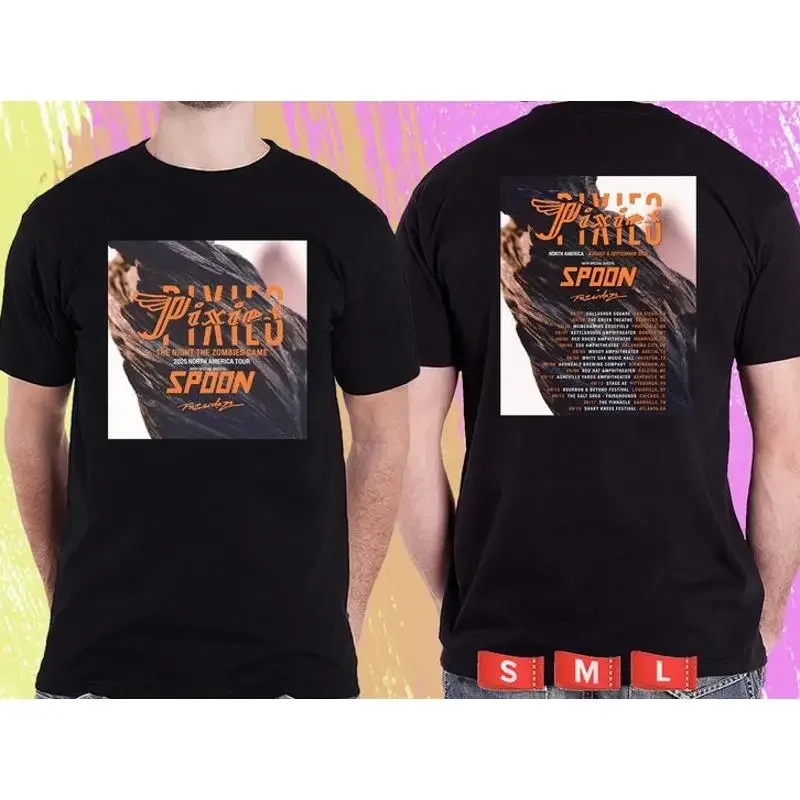 PIXIES FALL TOUR 2025 w SPOON. PIXIES. BLACK TSHIRT UNISEX RDF01 tshirt