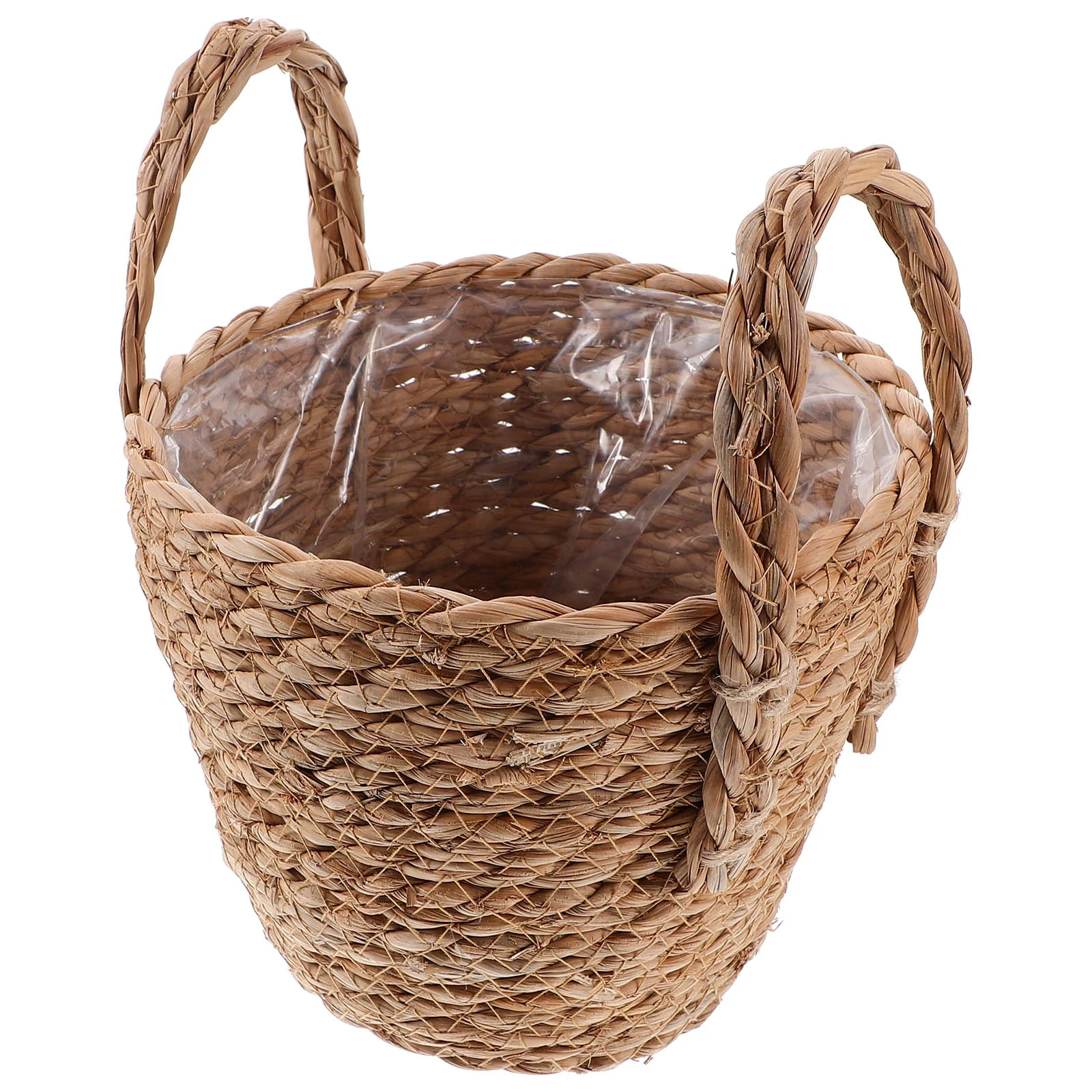 

Straw Flower Pot Wicker Storage Baskets Woven Bin Plant Retro Planter Vase Succulent Flowerpot
