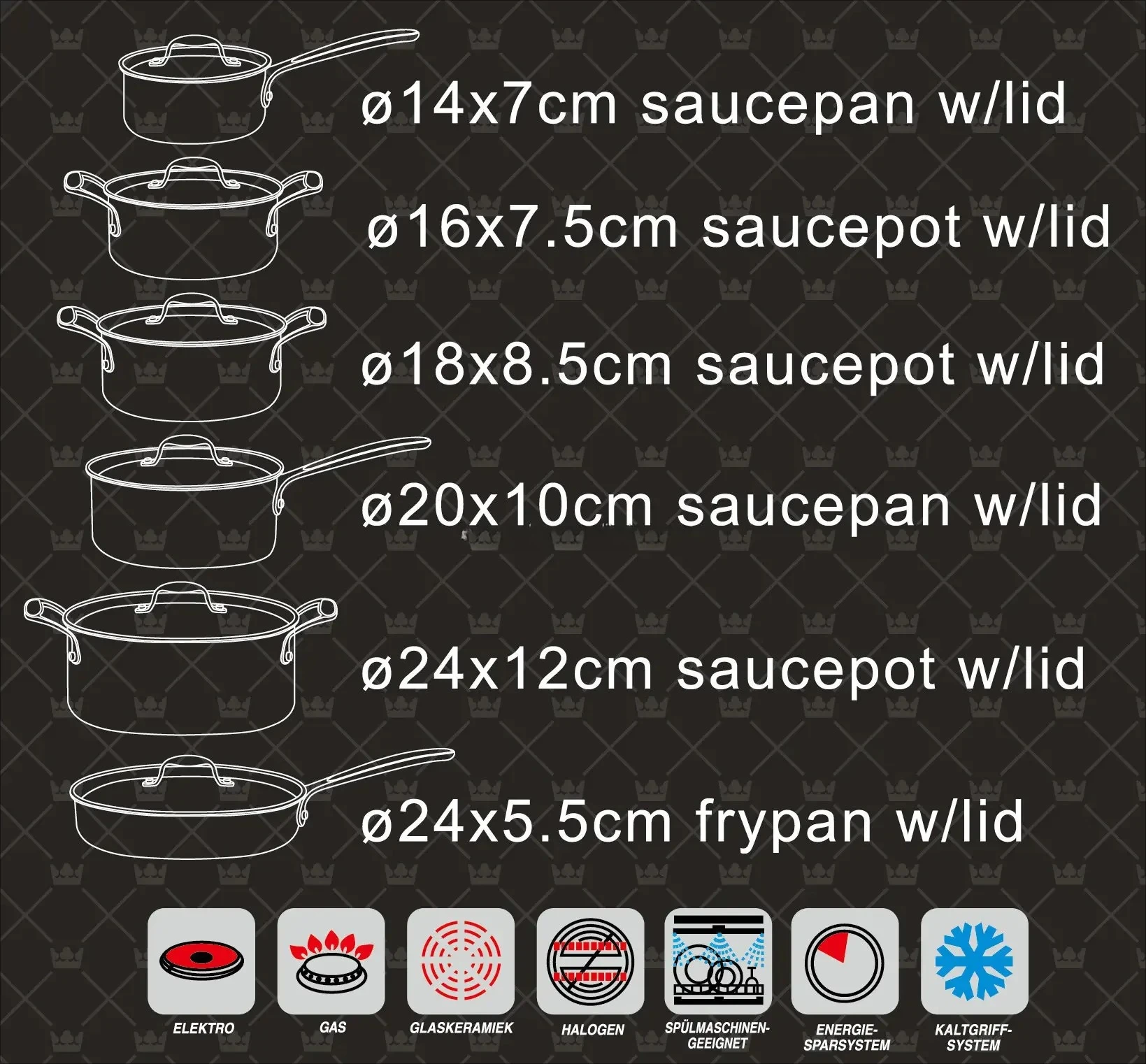 12点セット 三層銅ステンレス鋼調理器具セット、高級プロ仕様キッチン用品 鍋とフライパン、少量注文可能