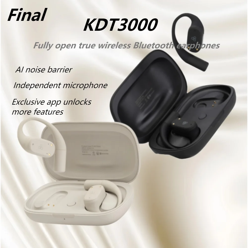 Final KDT3000 Fully Open True Wireless Bluetooth Headphones, Over-ear Type For Home Office And Remote Meeting
