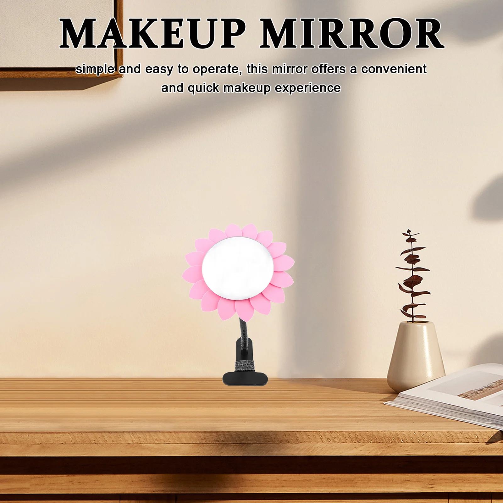 Anti Peeping Desktop Makeup Mirror High Definition Reflection Adjustable Angles Convenient for Quick Touch Ups