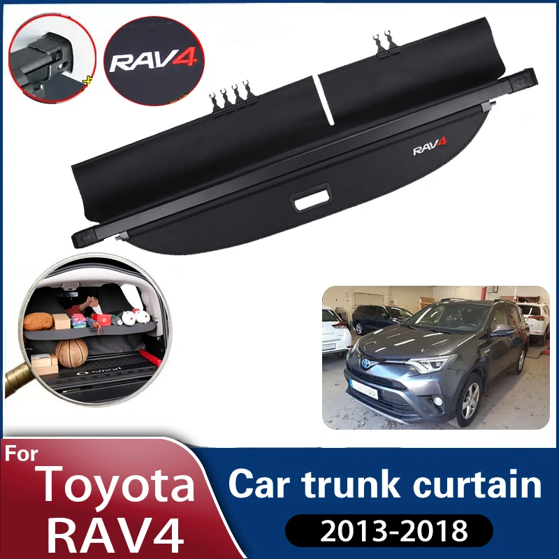 

Car Trunk Curtain For Toyota RAV4 RAV 4 2013~2018 XA40 Car Trunk Covers Luggage Sorage Curtain Retractable Shield Accessories