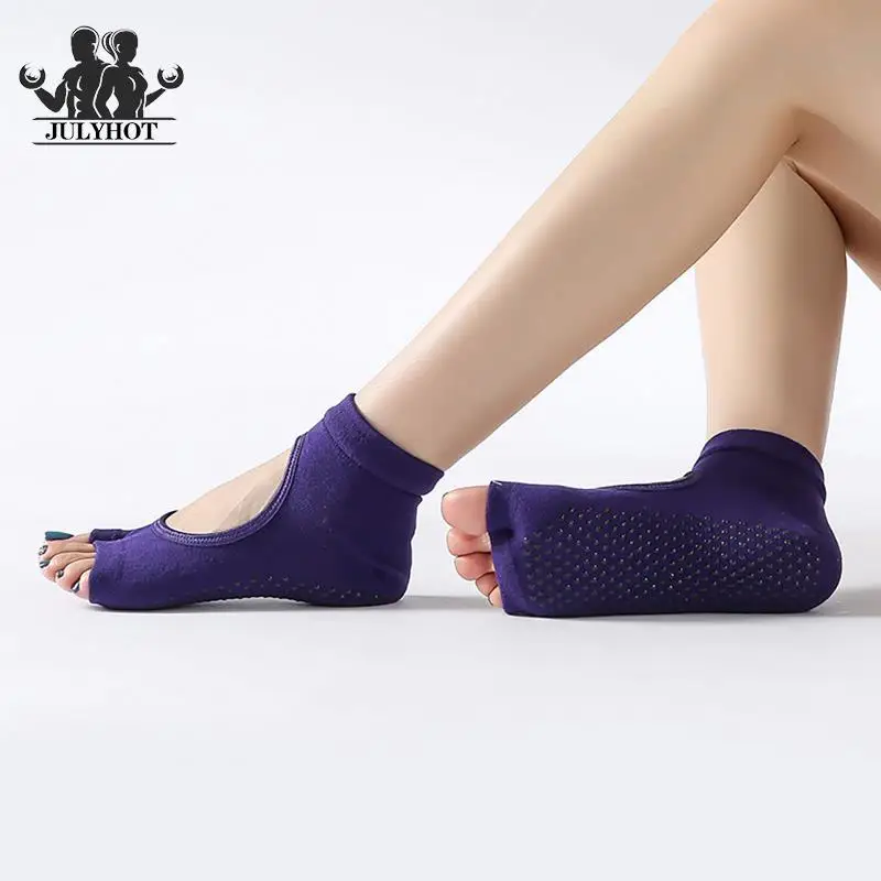 Women Two Toe Yoga Socks Non-slip Shockproof Sport Cotton Pilates Sock Quick-Dry Ballet Professiona Dance Sock