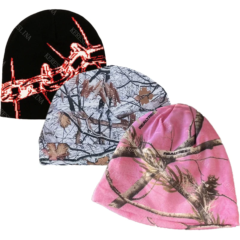 Hip-Hop-Rock-Punk-Chic, High-Street-Stil, amerikanischer Retro-Herbst- und Winter-Unisex-Mütze mit geometrischem Musterdruck, All-Match-Mütze, neu, EMO