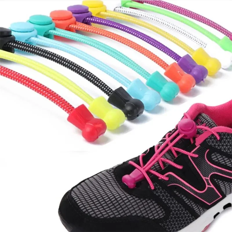 1-4Pair Shoelaces for Sneaker Elastic No Tie Shoe Laces Stretching Lock Lazy Laces Quick Rubber Shoelace Round Shoestrings