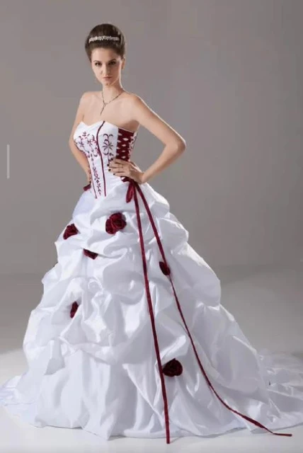 Robe de shops mariée blanche et rouge