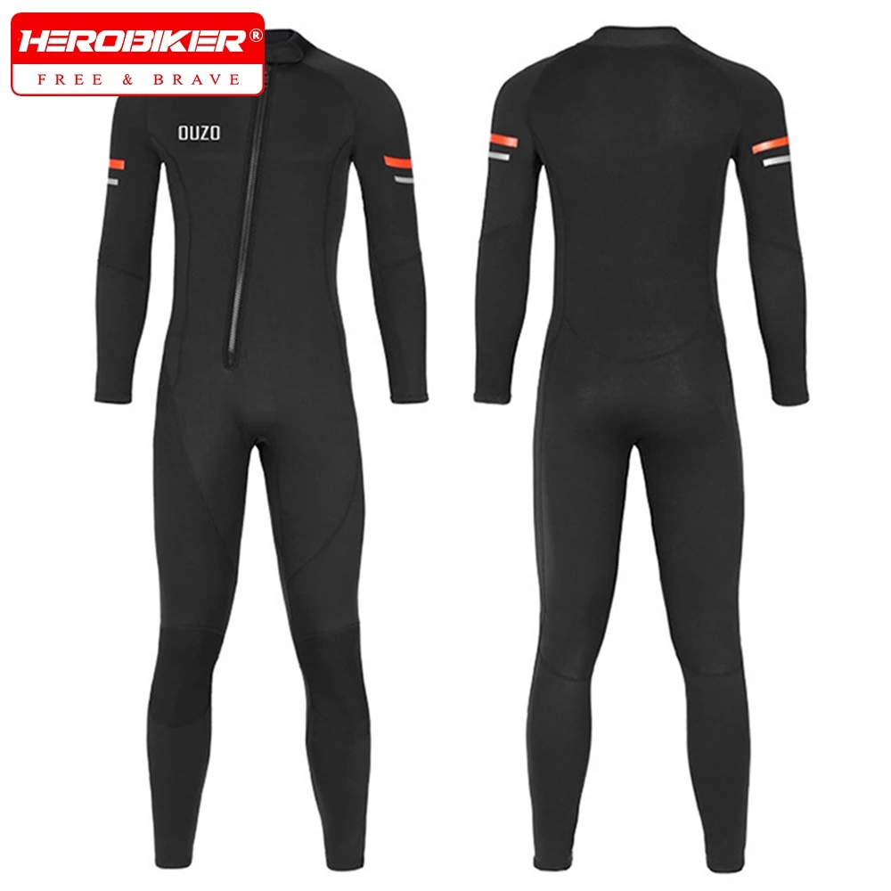 

Мужской неопреновый гидрокостюм 1,5 мм, цельный, для дайвинга, серфинга, сноркелинга, плавания, с передней молнией, термокостюм