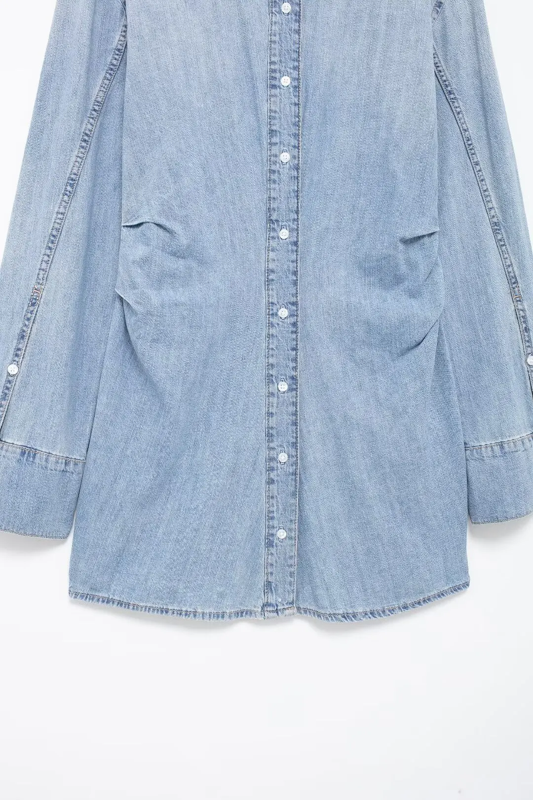 Mini robe en denim à manches longues pour femmes, chemise Joker, rétro, chic, décontracté, nouvelle mode, 2024