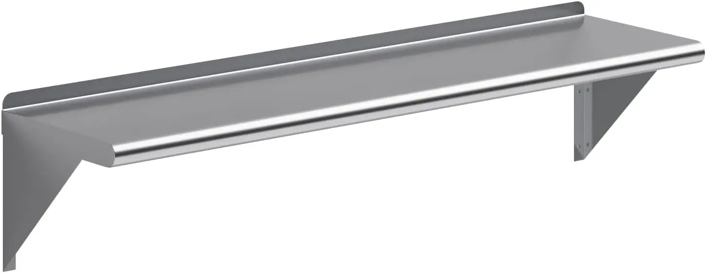 

48" Long X 12" Deep Stainless Steel Wall Shelf | NSF Certified | Appliance & Equipment Metal Shelving | Kitchen, Restaurant,
