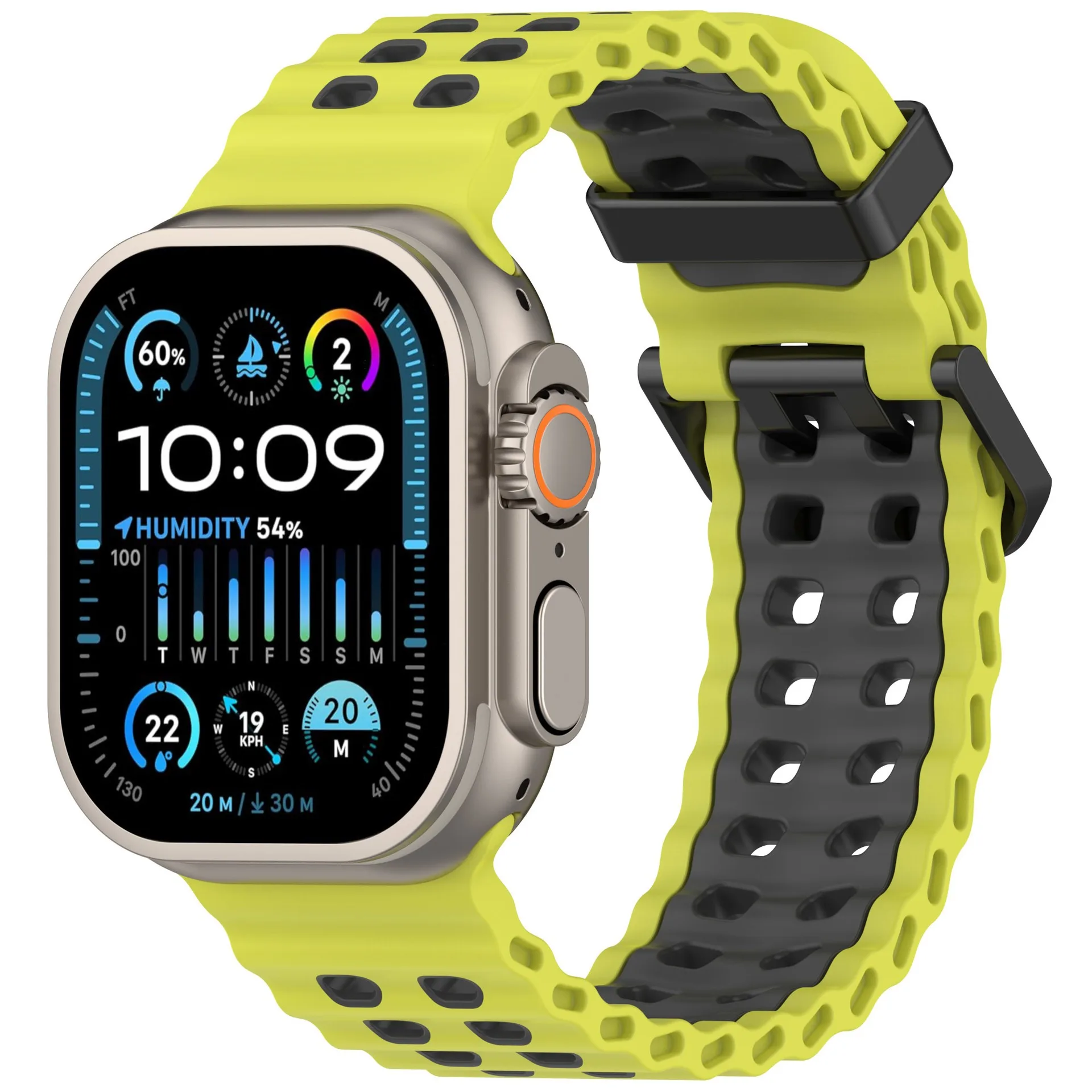 المحيط سيليكون حزام ل أبل الترا 2 49 مللي متر الفرقة تنفس سوار ل iWatch سلسلة 10 46 مللي متر 9 8 7 6 SE 45 مللي متر 44 مللي متر حزام