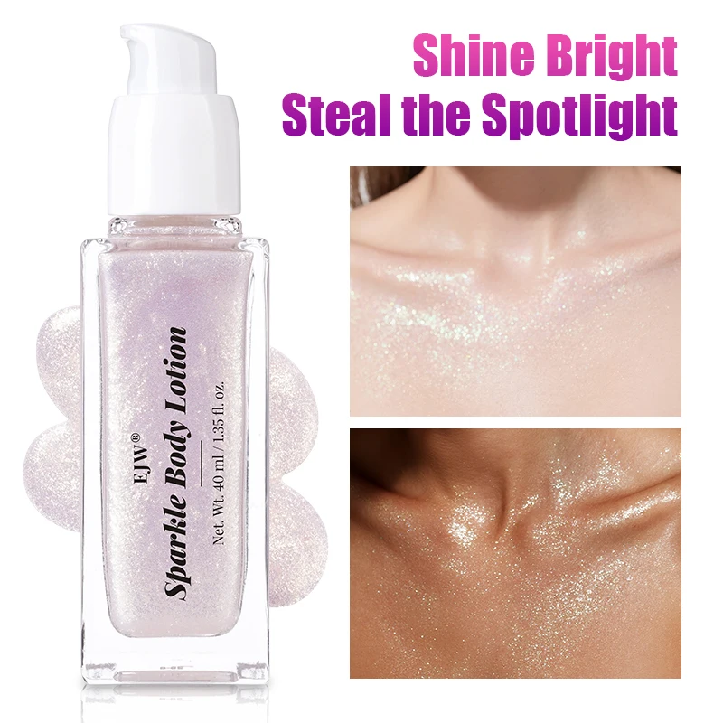 Błyszczący olejek do ciała na festiwal - Błyszczyk w płynie w kolorze różowego złota, długotrwały, błyszczący krem nawilżający, naturalny rozświetlacz do twarzy i ciała
