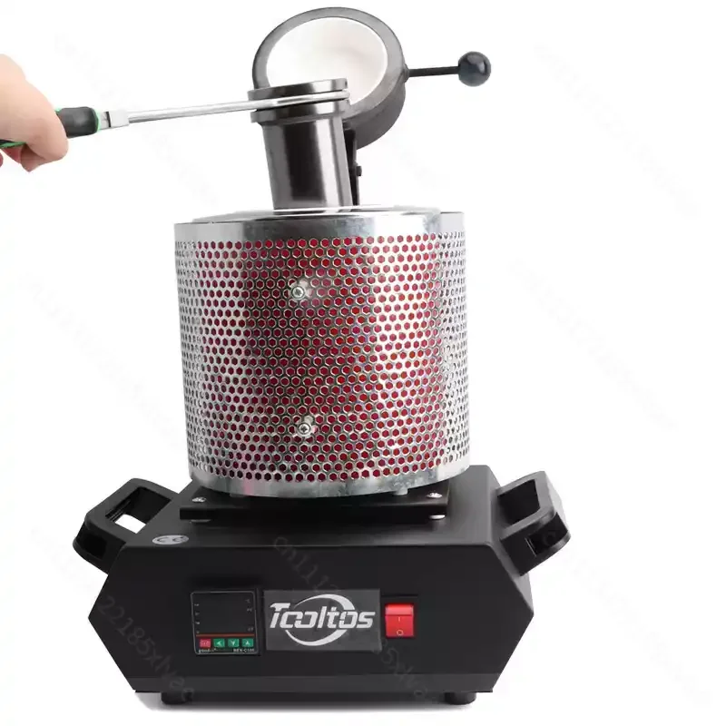 1100℃ Digital Gold Melting Furnace, 1-3KG Capacity with Mesh, Gold Silver Metal Refining & Jewelry Casting Machine