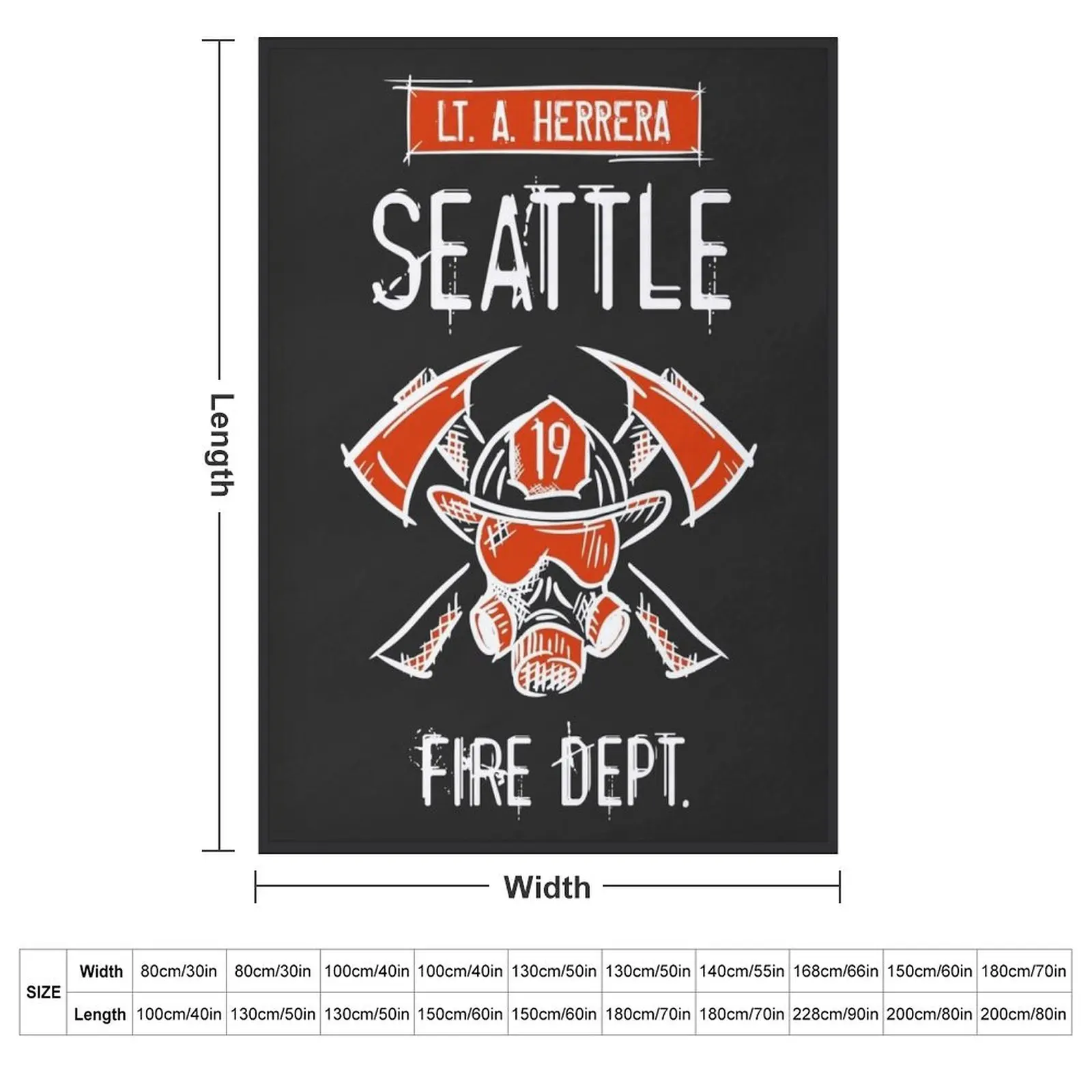 Station 19. Lieutenant Lt. Andrea Andy Herrera. Seattle Firefighters, Fire Department. Throw Blanket