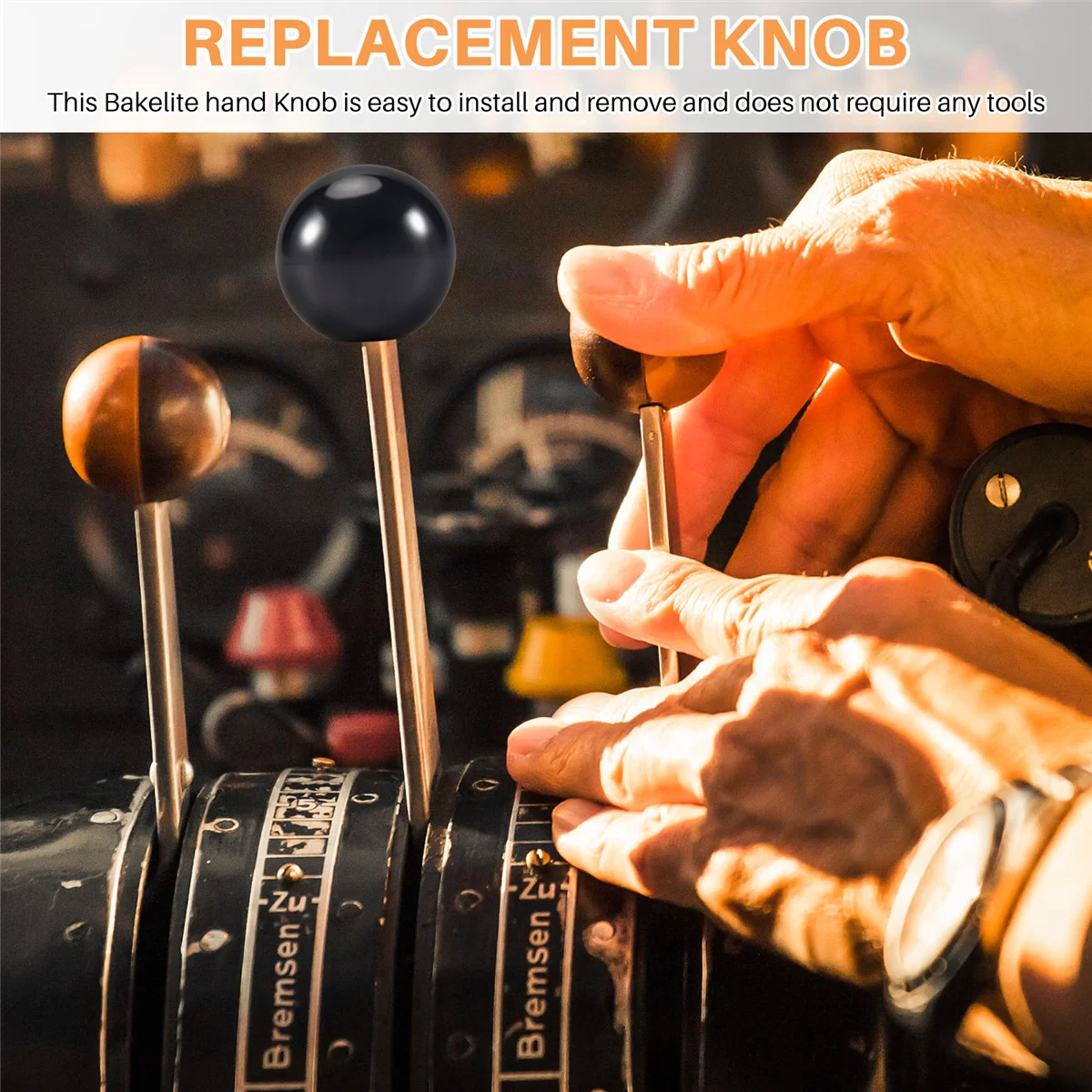 교체용 검정색 베이클라이트 직경 35mm 볼 레버 손잡이 XY