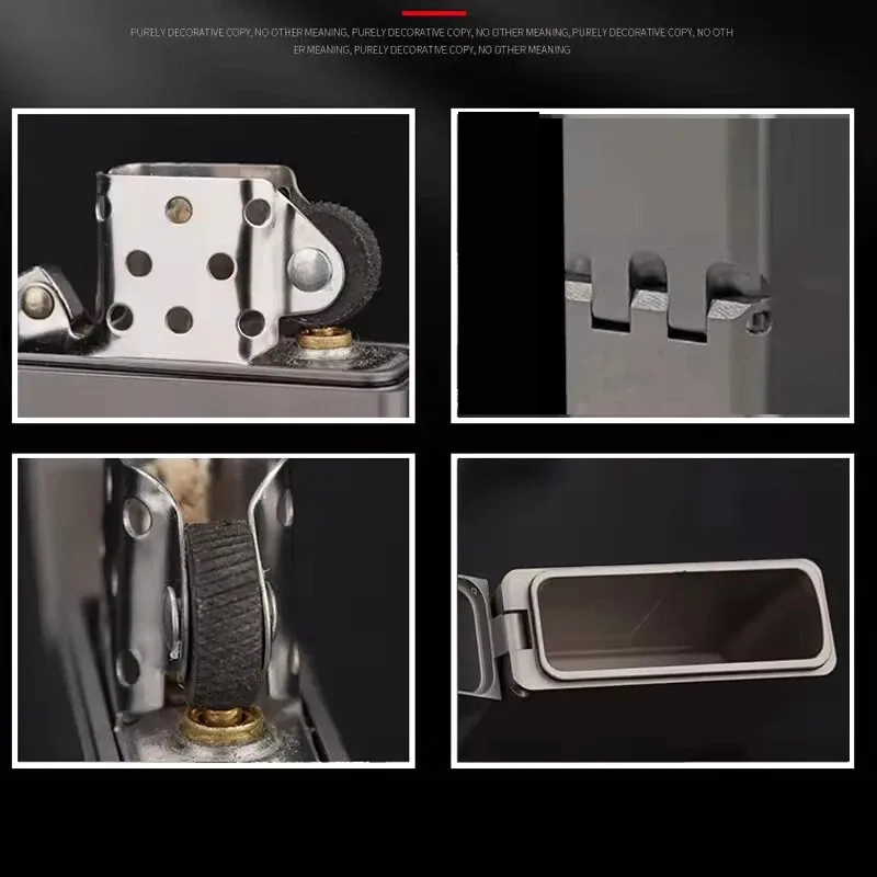 Square Head Thickened Sealed Waterproof Lighter Armor Windproof Retro Men Titanium Lighter