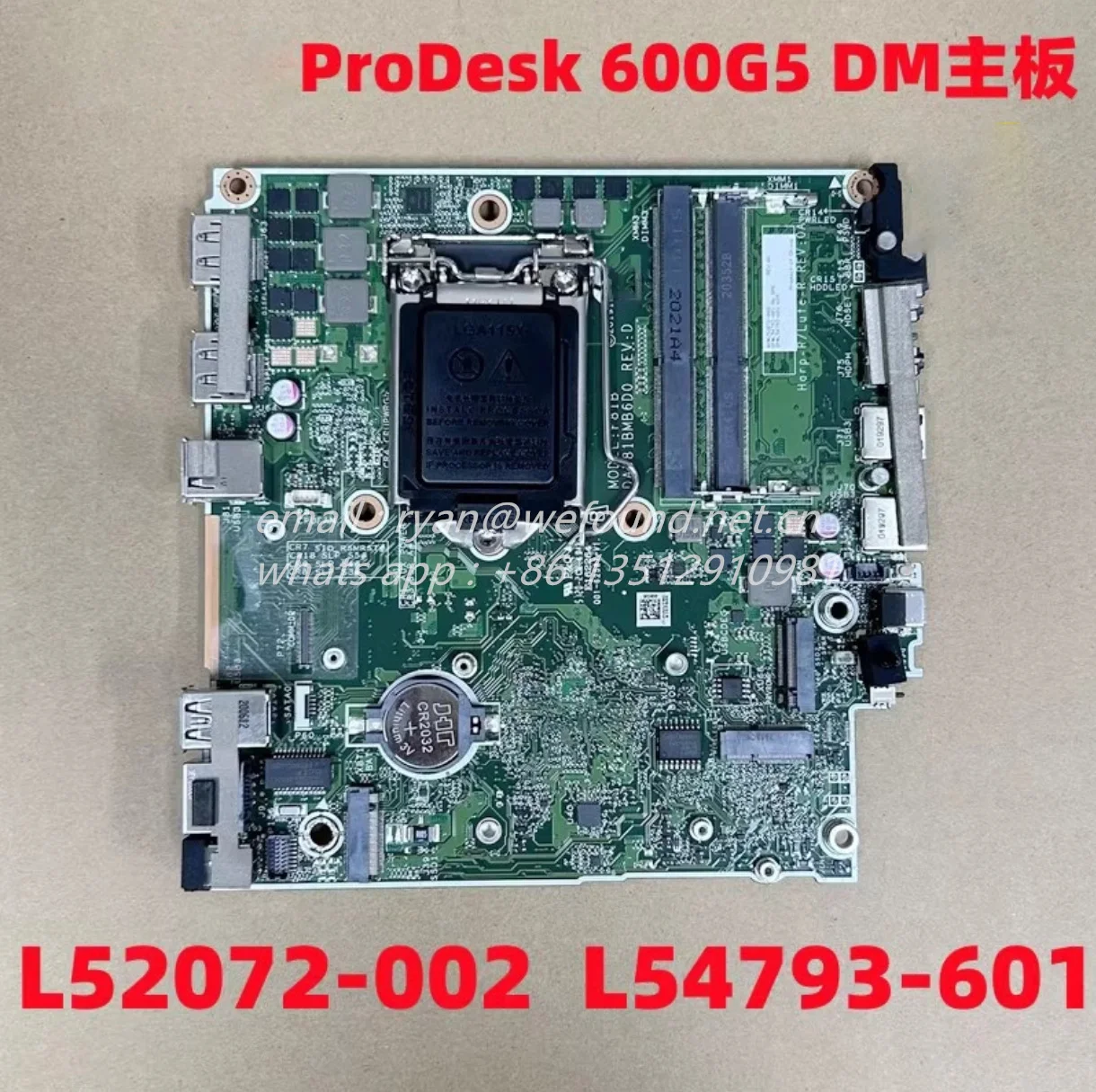 L52072-002  L54793-001 for HP/ProDesk 600G5 DM Motherboard DAF81BMB6D0