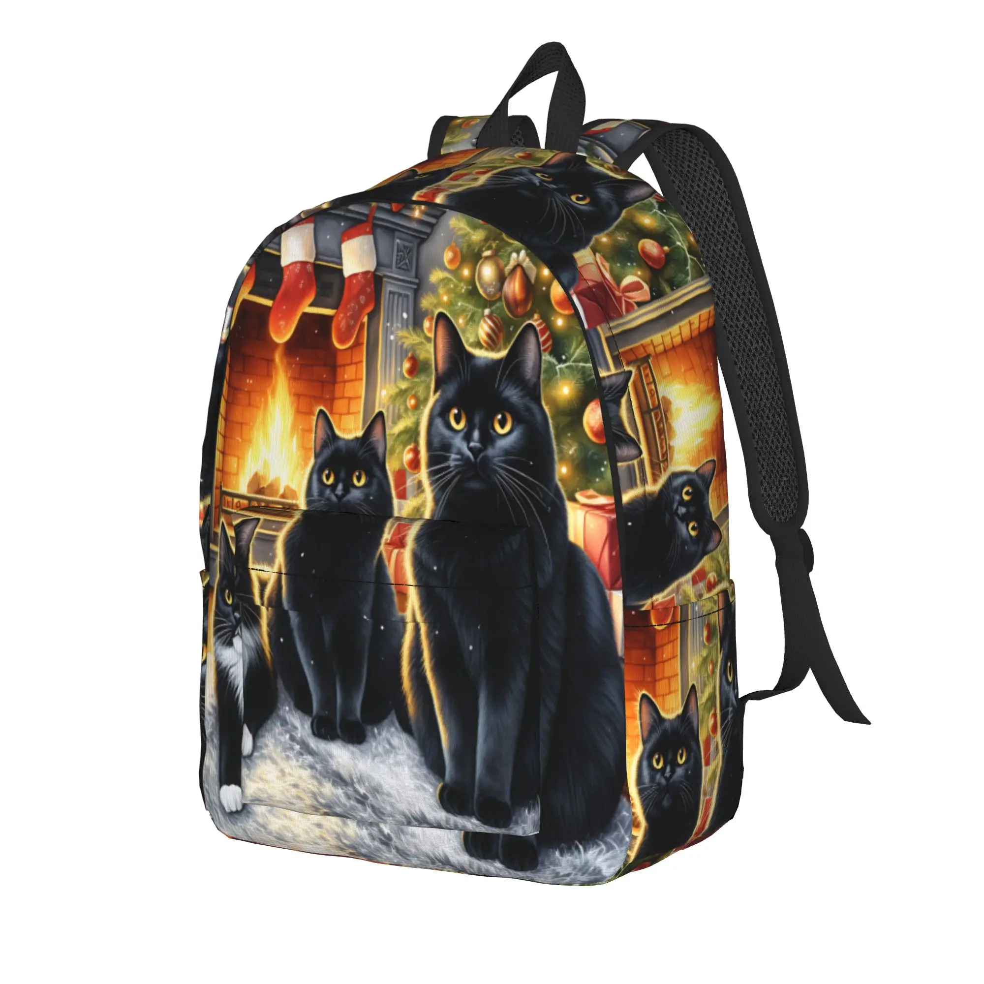 Cute Kitten in Hoodie Backpack  Travel Backpacks Men Casual School Bags High Quality Lightweight Rucksack