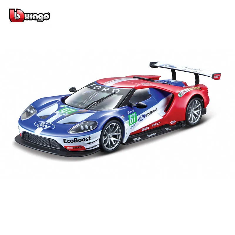 Bburago 1:32 escala 2017 ford gt #67 #66 liga de luxo veículo diecast carros modelo brinquedo coleção presente