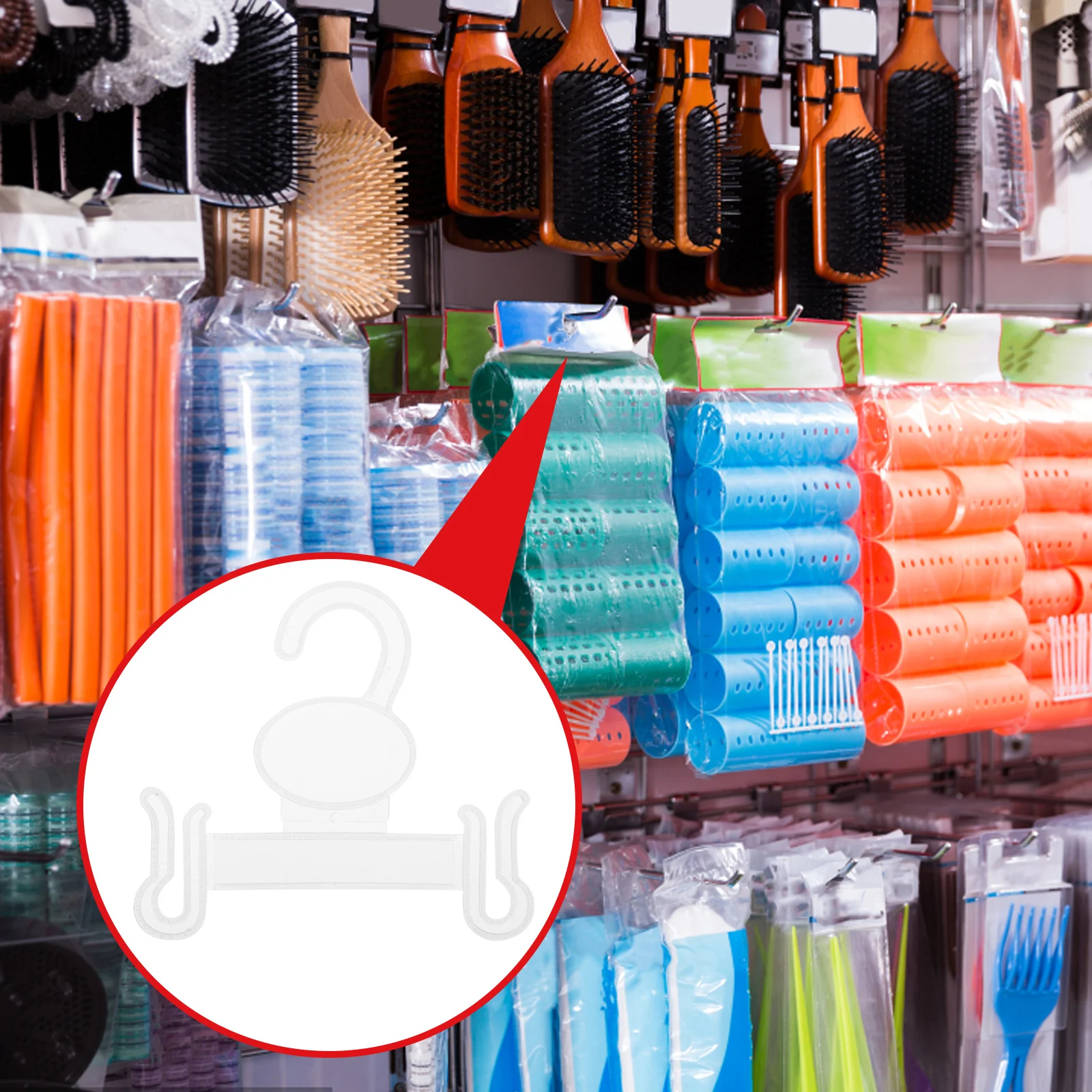 

100Pcs Plastic Shoe Hooks Sandals Flip-Flops Display Hangers Retail Shoe Display Organizer Closet Sandals Hook