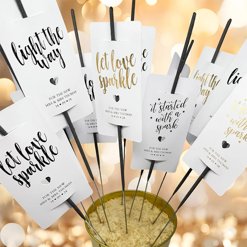 

Personalized Sparkler Tags for Wedding Engagement, Celebrations, Anniversaries, Custom Sparkler Tags, Let Love Sparkle