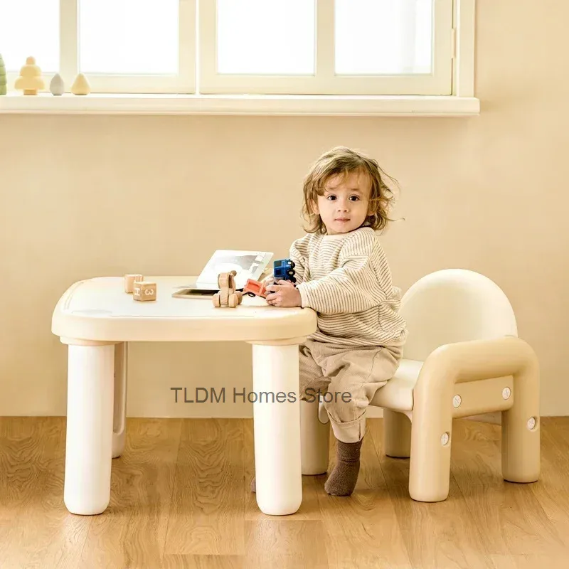 Children's learning table, plastic table, children's set, school furniture table, girls' kindergarten classroom, baby chair,