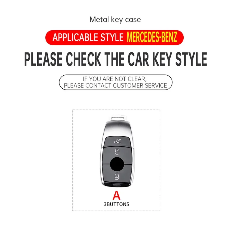 Zinc Alloy Car Key Case Cover for Mercedes Benz E C S GLC Class E200 E400 E63 W213 S550 S560 C260 A200 Key Shell Protector