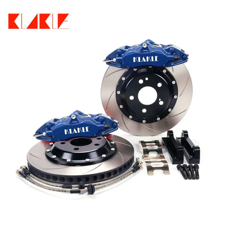 KLAKLE Tuning Brake Systems Brake Caliper 4 Pots 330*28mm Drilled Slot Brake Disc Front Wheel 17 Inches For Mazda RX8 2 3 4 5 6
