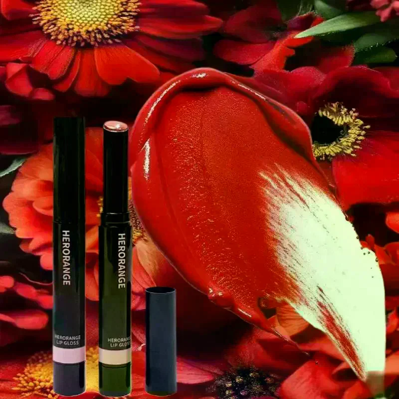 HERORANGE Mirror Jelly Solid Lip Gloss Peach Lipstick Hydrating Clear Water Lip Glaze Moisturizing Lip Tint MakeUp Cosmetics
