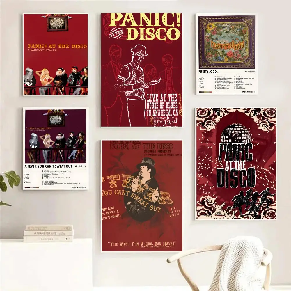 روك باند P-الذعر في ديسكو اللوحة الخط HD طباعة تجعد الفن صور لغرفة المعيشة ديكور جدران المنزل قماش #3