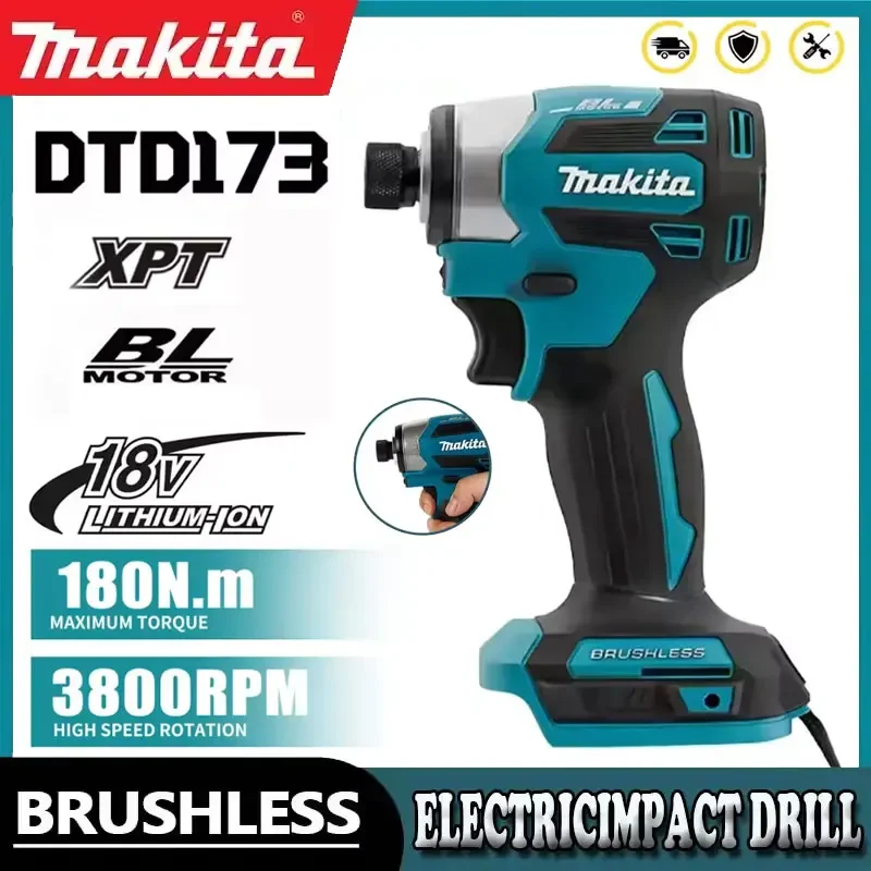 

Makita DTD173 1800rpm Cordless Impact Driver 180Nm Brushless Motor Electric Drill Wood/Bolt/T-Mode For Makita 18V