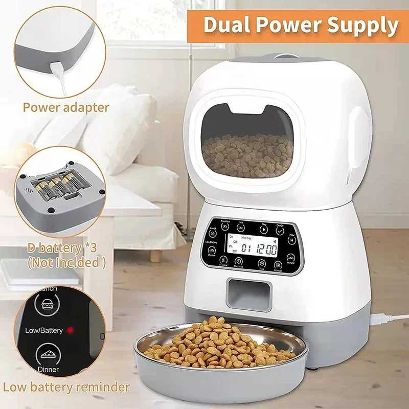 

New 3.5L automatic pet feeder intelligent food dispenser timed feeding robot pet sensor water dispenser