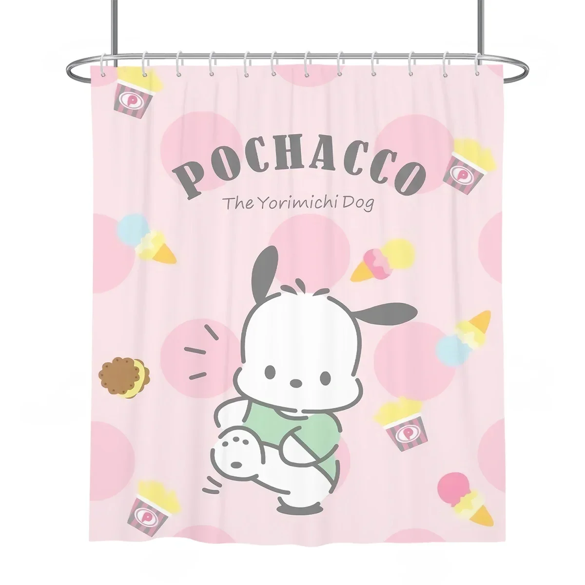 Sanrios Pochacco Kuromi Cinnamoroll Kawaii Anime Cartoon 180*180 Bathroom Curtains Shower Curtain Decor Waterproof Anti-mildew