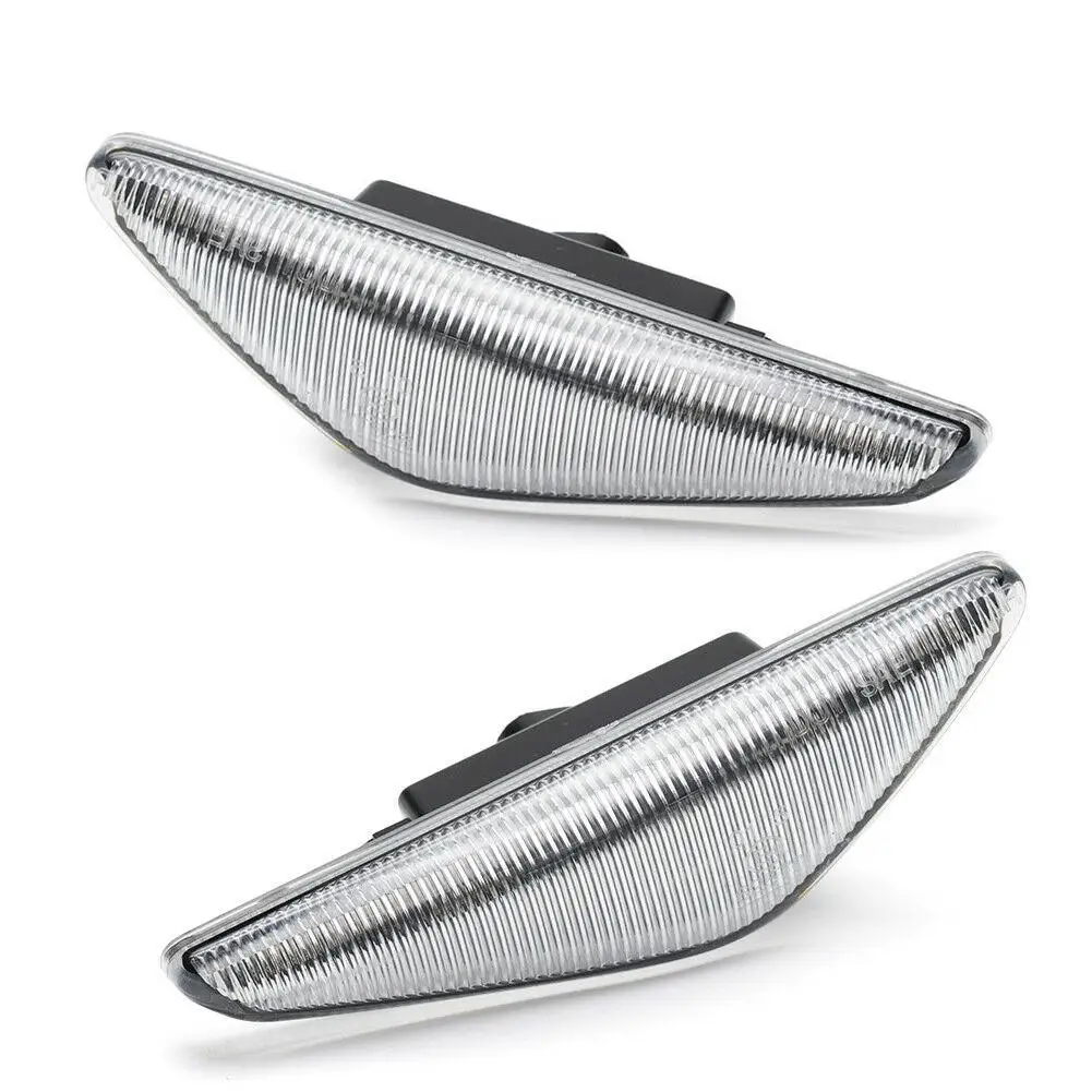 1Pair Clear Lens Sequential LED Side Fender Marker Lights Fit For BMW 3 E46 325Ci 330Ci Coupe Convertible 2-Door 2004-2006