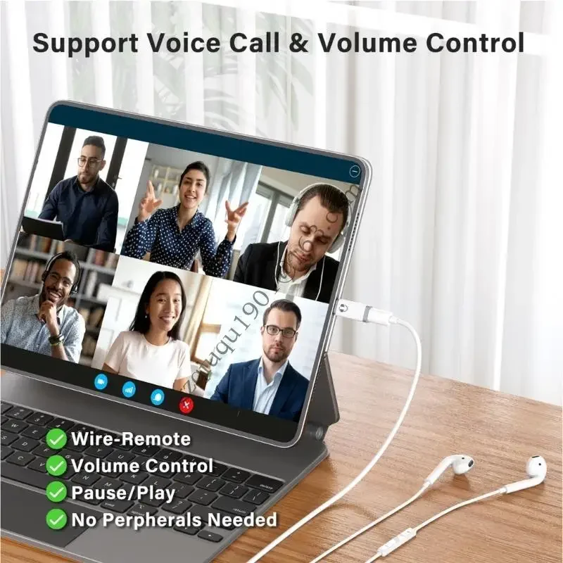 Разъем для типа C Адаптер звука с микрофонами поддерживает адаптер звука управления линейкой Алюминий для телефона 15/16 H05A