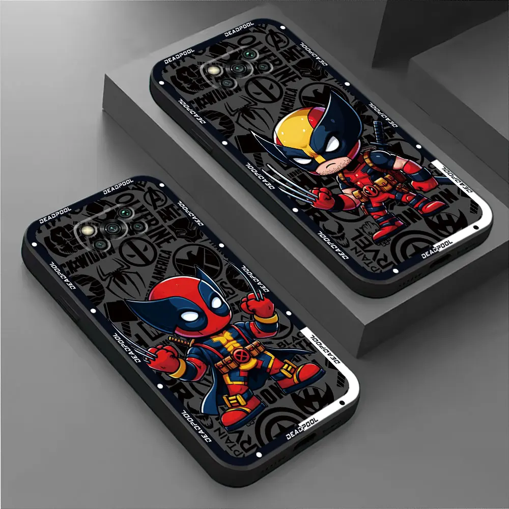 Marvel DeadPool Phone Case for Xiaomi Poco M5 F1 X4 GT X4 Pro 5G M4 Pro 5G X3 NFC C50 C51 C40 M3 F5 X5 Black Soft Cover