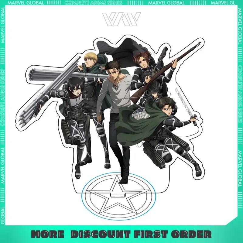

Attack on Titan Anime Peripherals Figures Stand-up High Quality Acrylic Leavell Soldier Allen Mikasa Decorative Gifts Ornaments