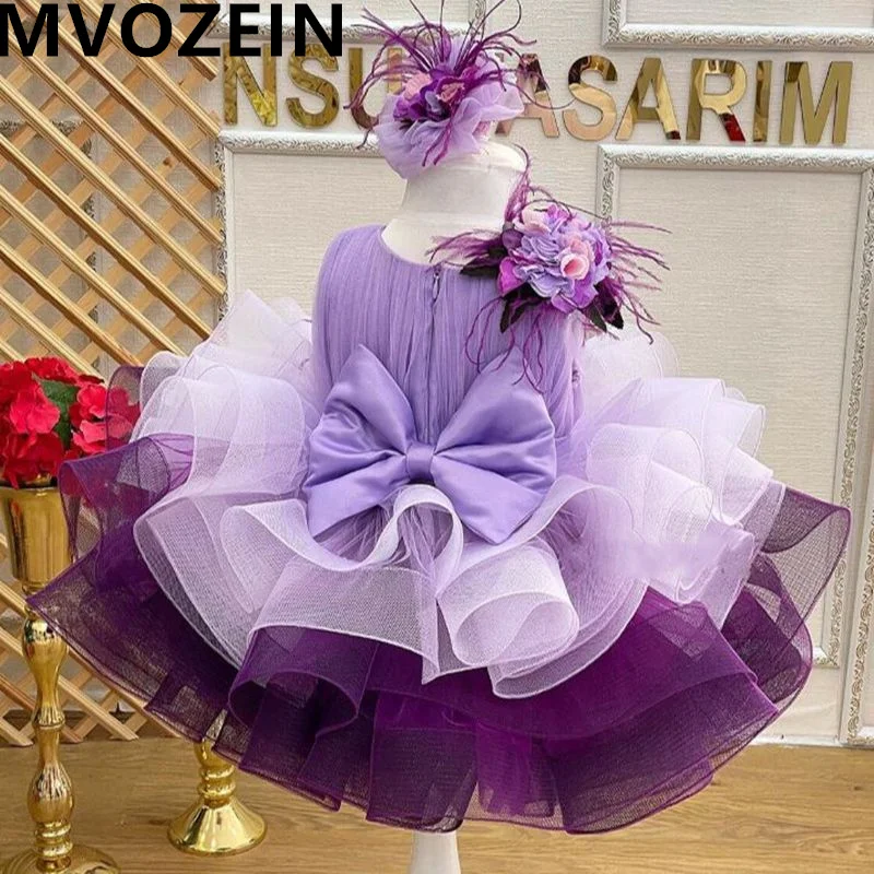 Mvozein Flower Girl Dresses Puffy Girl Wedding Party Dress Cute Baby Girl Dress Princess Dress Child Kid Birthday Dresses