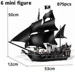 Pirates The Black Pearl Queen Anne's Revenge Ship Boat Fit 4195 4184 Model Building Block Moc Caribbean POTC Toys Christmas Gift