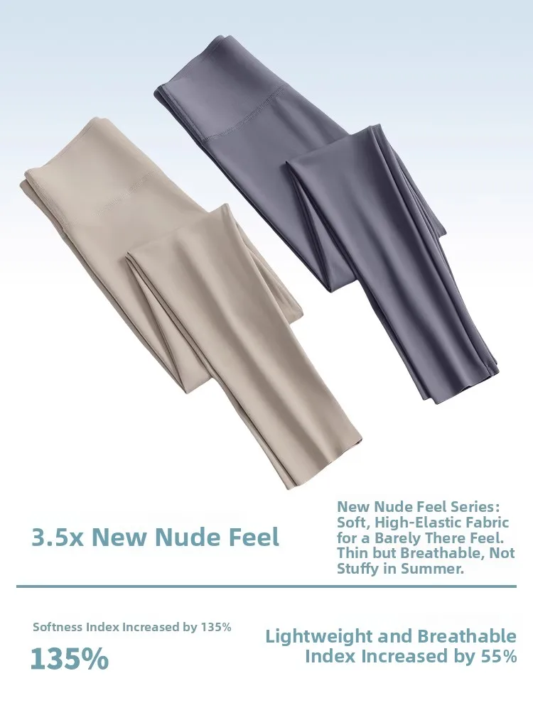 กางเกงโยคะผ้าไอซ์ซิลค์ กระชับผิว สำหรับผู้หญิง ฤดูร้อน บางเบา ป้องกันแสงแดด บางพิเศษ ไซส์ใหญ่ เอวสูง