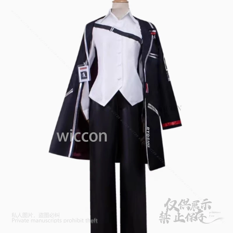 อะนิเมะเกม Limbus บริษัท Ryoshu คอสเพลย์เครื่องแต่งกายชุดเสื้อคลุมสีดําแฟชั่นชุดบทบาทเล่น Props วิกผมปาร์ตี้ฮาโลวีน S-2XL