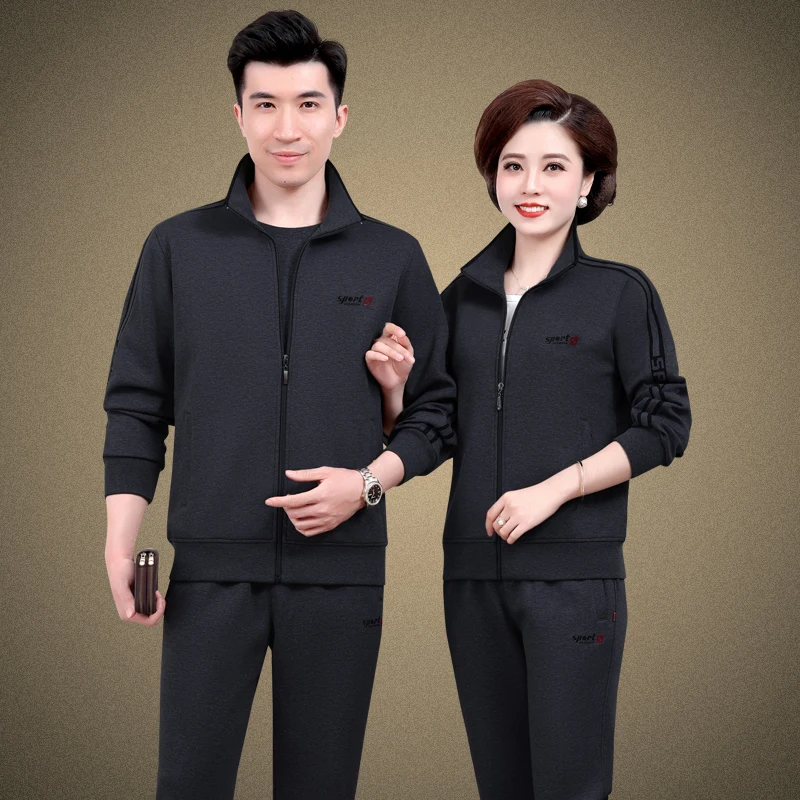 

Новый спортивный комплект для пар среднего возраста: повседневная одежда для мужчин и женщин, весенне-осенняя верхняя одежда для родителей