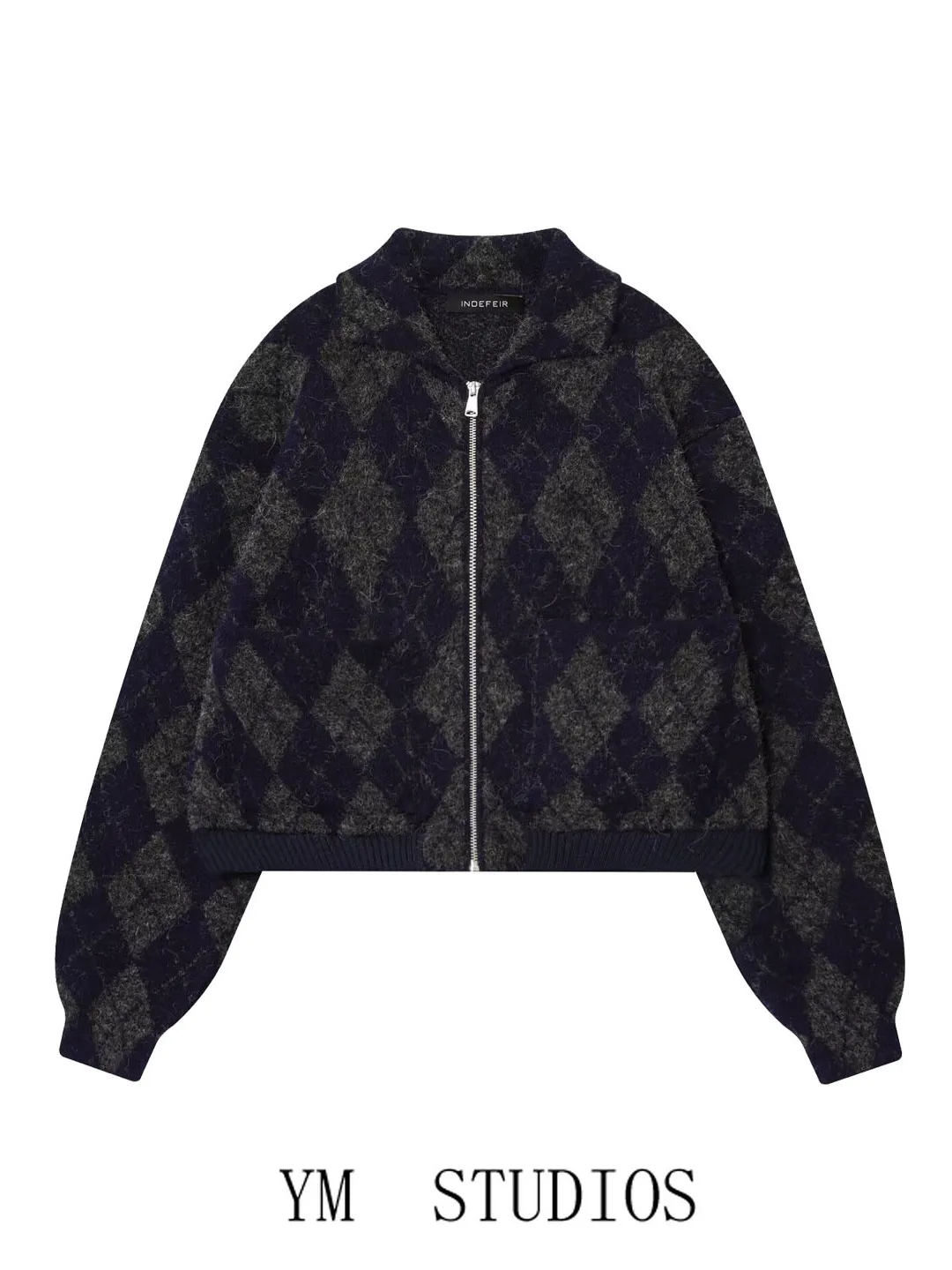 

Американский вязаный стеганый свитер в стиле ретро Jaet ort Pilot Sle на молнии, верхняя одежда для девочек, повседневный трикотаж с узором