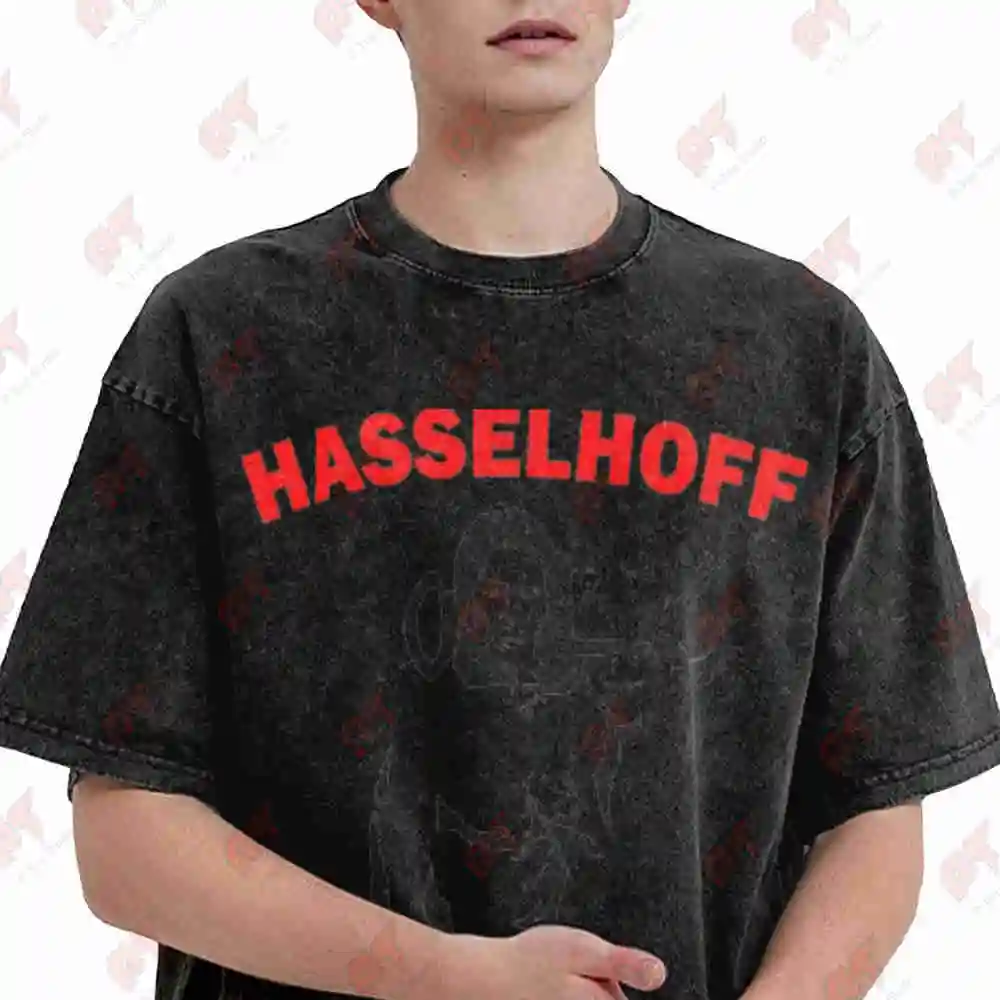 Hasselhoff Saved My Life Vintage Washed Tee Pure Cotton T-Shirt