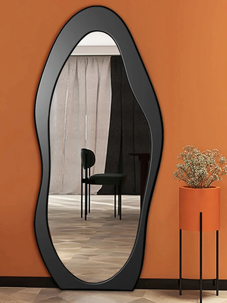 Floor mirror wave full-length mirror decorative border home online celebrity creative fitting mirror shaped.