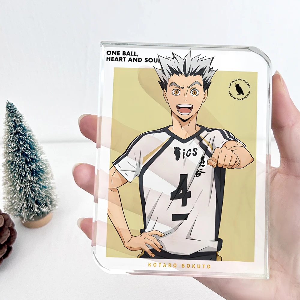 

Anime Haikyuu!! Akaashi Keiji Kotaro Bokuto Oikawa Tooru Tadashi Yamaguchi Cosplay Crystal Standing Sign Decoration Xmas Gift