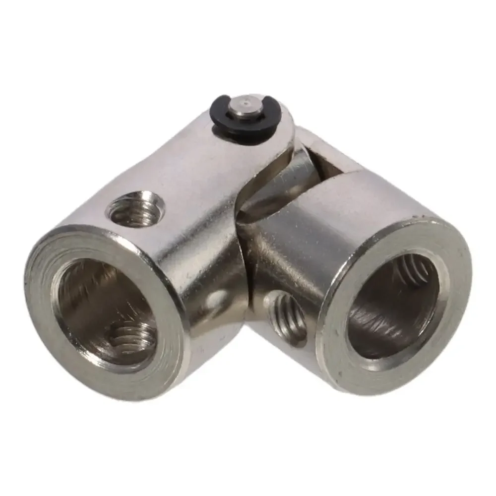 Stainless Steel U Joint Coupler 8mm To 8mm Inner Dia Brushed Nickel Steering Universal Joint Joint Coupling