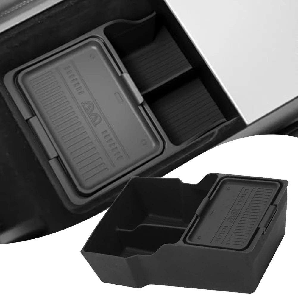 

Dual-Layer Center Console Organizer Tray Armrest Hidden Storage Box For Tesla For Model Y For Juniper 2025
